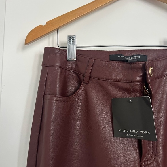 Marc New York | NWT Burgundy Faux Leather Pants size 2 - Picture 5 of 10